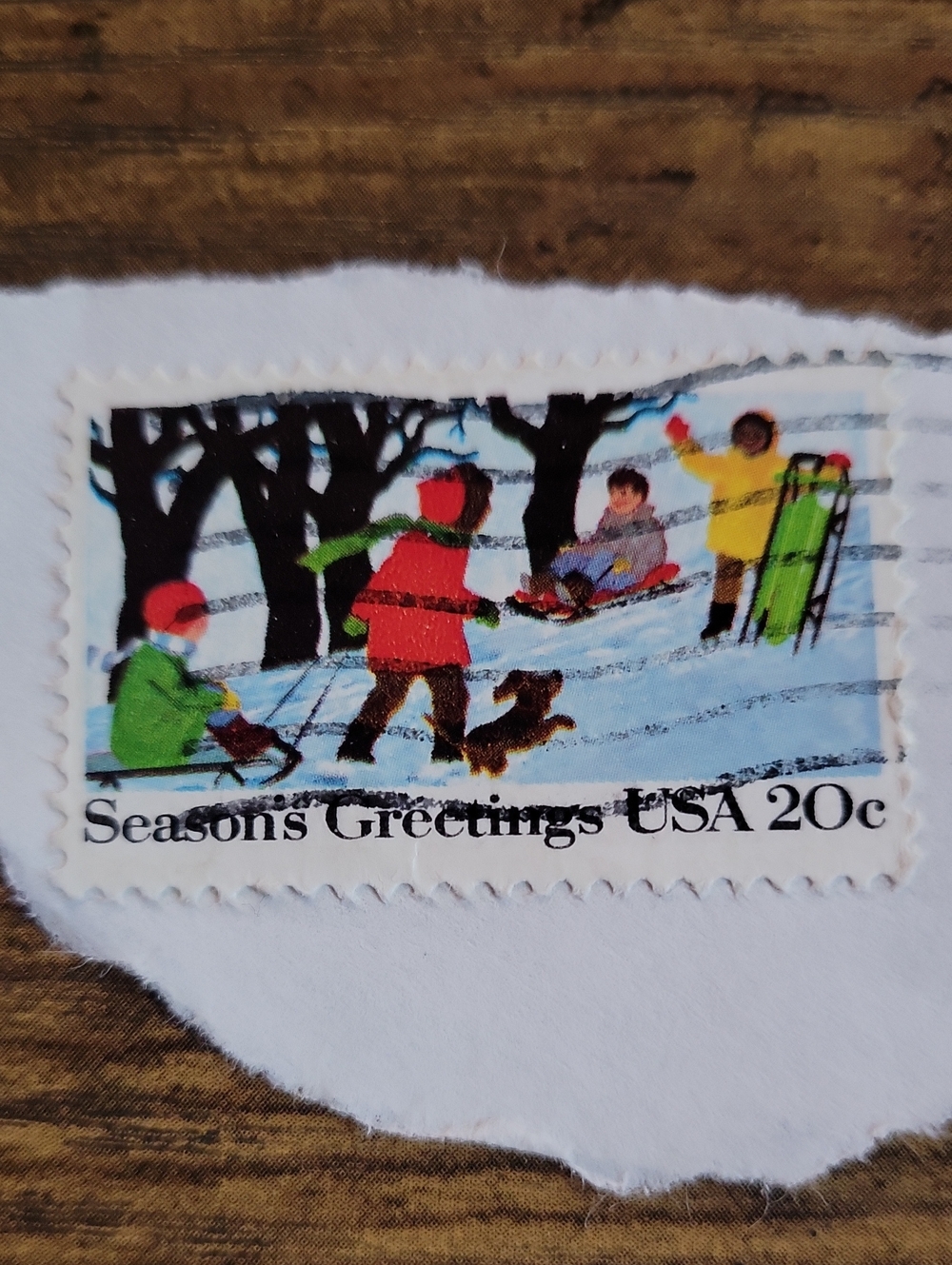 Seasons Greetings Holiday Stamp - Multicolor USA 20c
